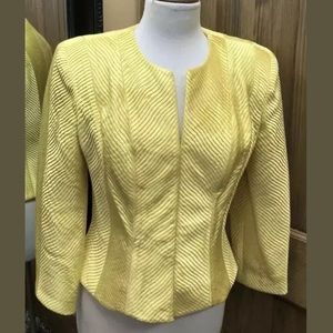 Vintage Karen Lawrence Yellow Pleated Jacket Sz 8